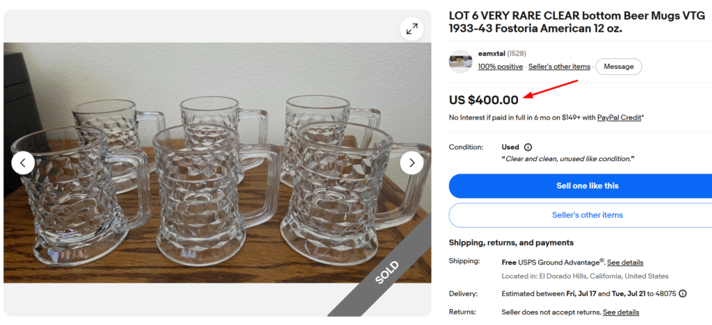 Fostoria American Beer Mugs