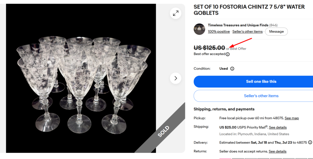 Fostoria Chintz Etched Crystal Set