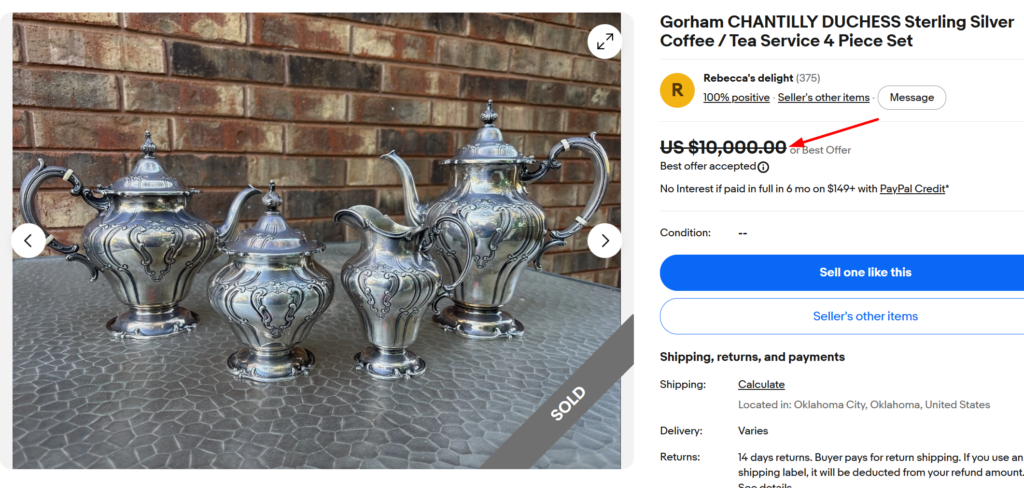 Gorham Chantilly Sterling Silver Tea and Coffee Service