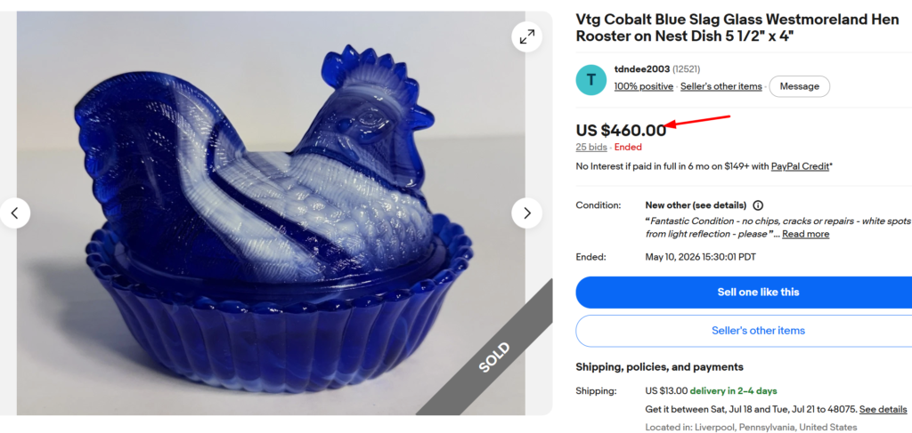 Hen on Nest Covered Dish in Cobalt Blue
