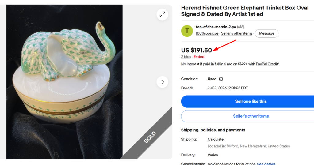 Herend Hungarian Porcelain Box Fishnet Pattern