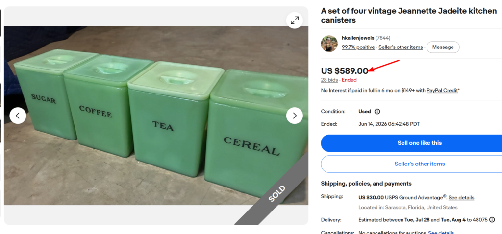Jadeite Kitchen Canisters