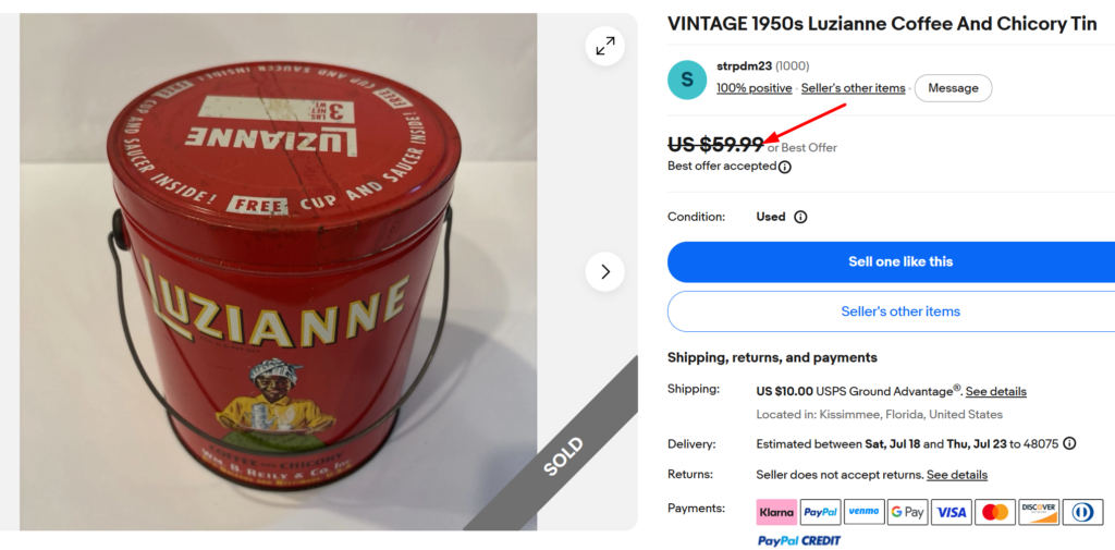 Luzianne Coffee & Chicory Tin