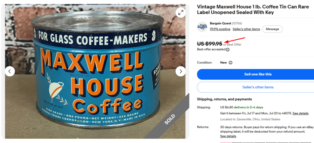 Maxwell House Coffee Can