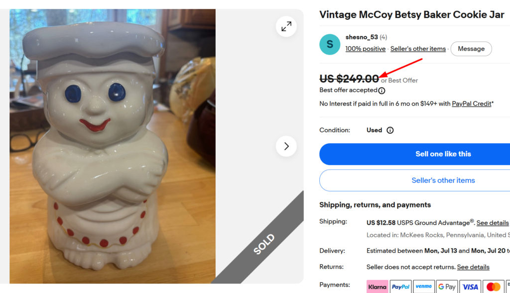 McCoy Betsy Baker Cookie Jar