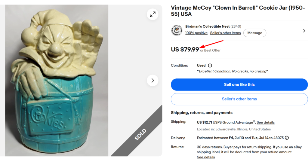 McCoy Clown in a Barrel Cookie Jar