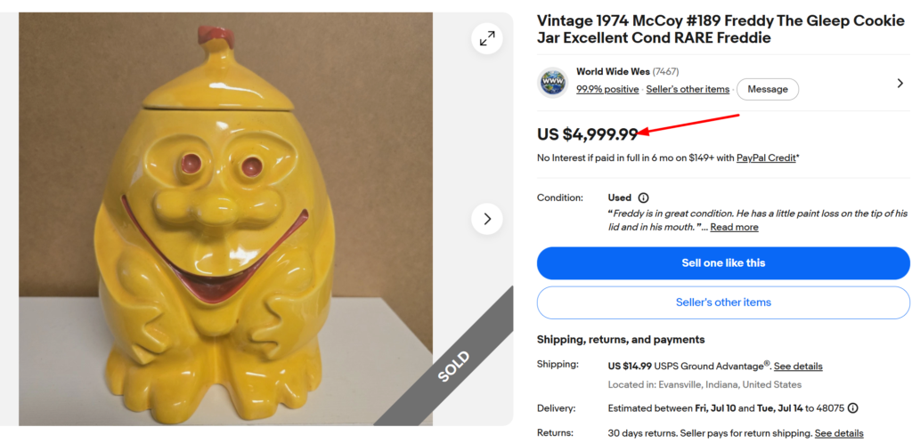 McCoy Freddy the Gleep Cookie Jar