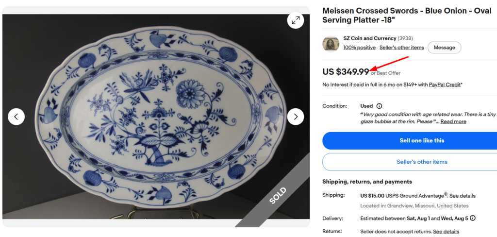 Meissen Blue Onion Serving Platter