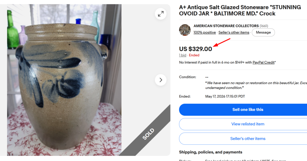Ovoid Salt-Glazed Crock