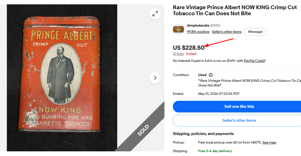 Prince Albert Crimp Cut Tobacco Tin