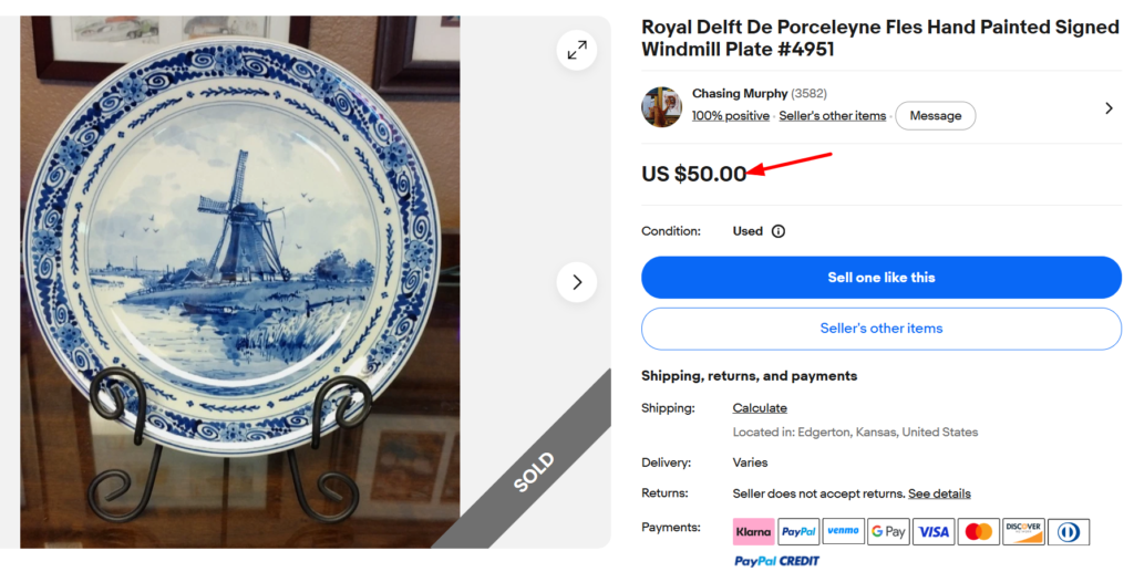 Royal Delft Signed De Porceleyne Fles Plates