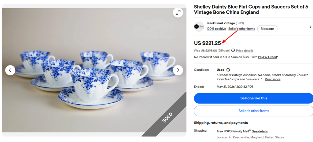 Shelley Dainty Blue Bone China Tea Set