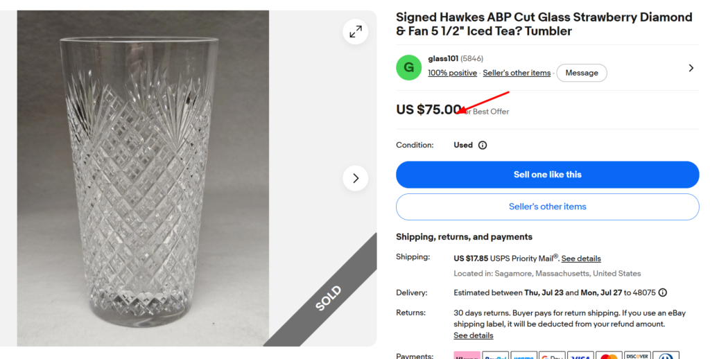 Strawberry Diamond and Fan Tumbler