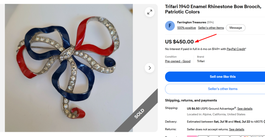 Trifari Bow Brooch