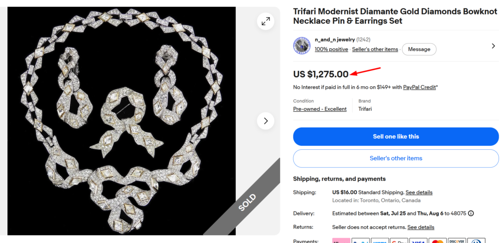 Trifari Modernist Bowknot Set