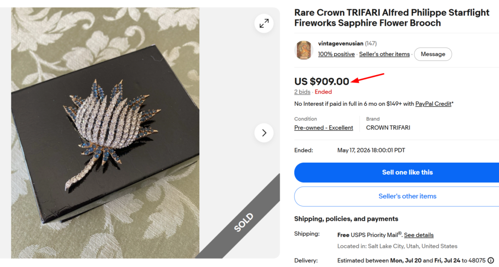 Trifari Starflight Fireworks Flower Brooch