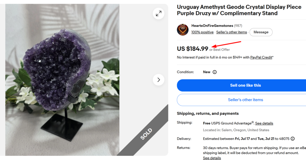 Uruguay Geode Display Piece