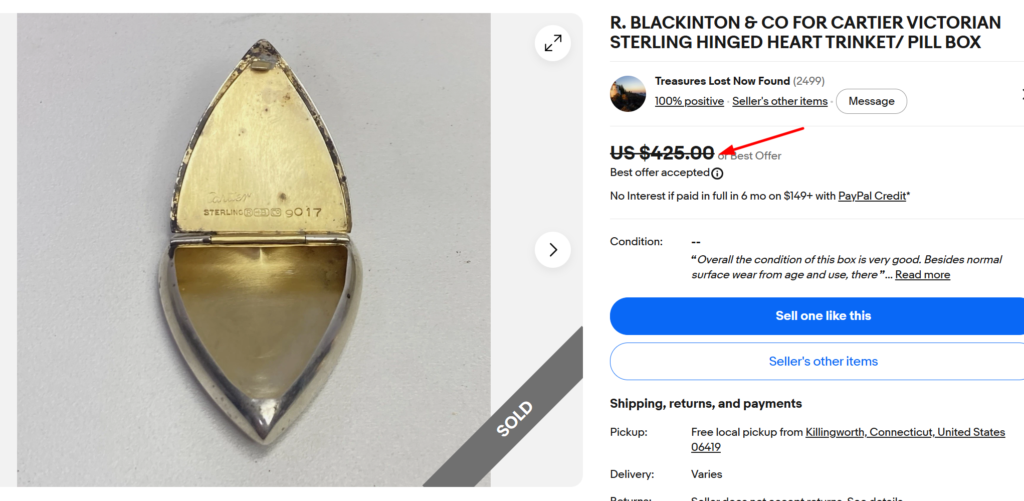 Victorian Sterling Silver Heart Trinket Box
