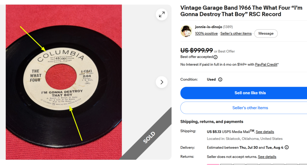 Vintage Vinyl Record Pressing