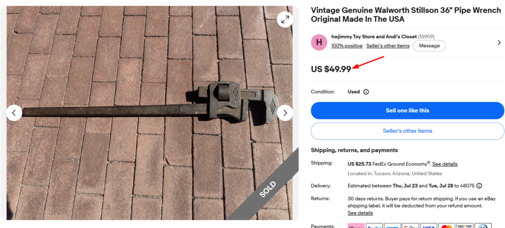 Walworth Stillson Pip Wrench