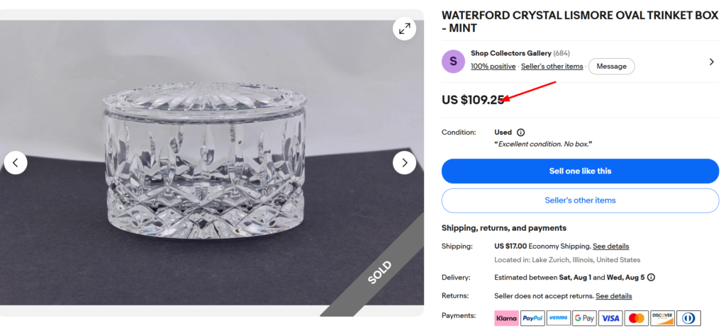 Waterford Crystal Lismore Trinket Box