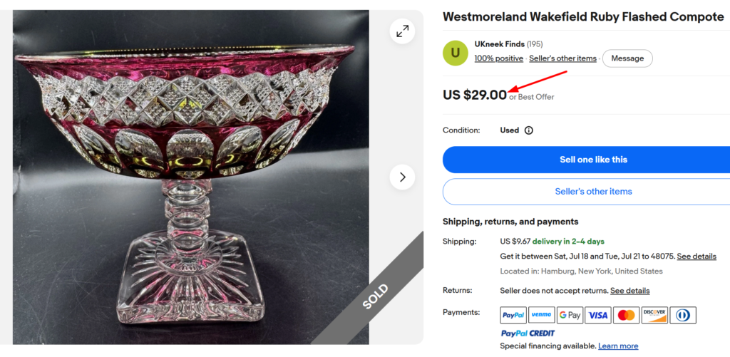 Waterford Wakefield Ruby Stained Compote