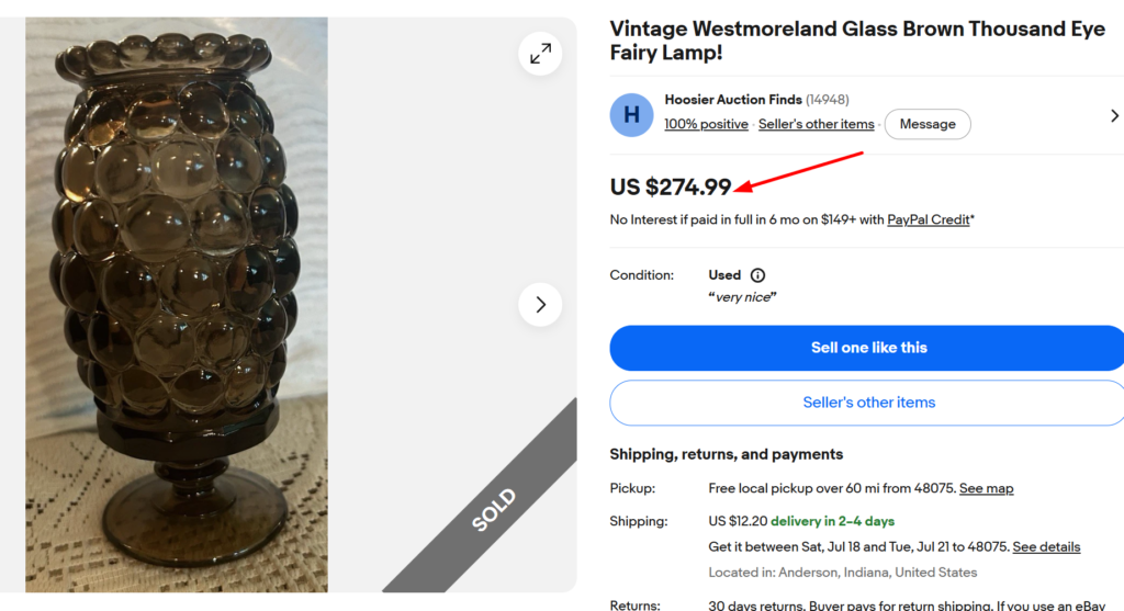 Westmoreland Thousand Eye Fairy Lamp