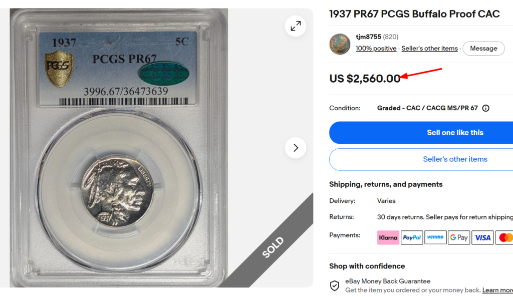 1937 Proof Nickel