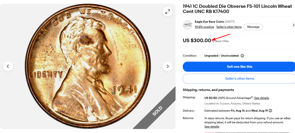 1941 Doubled Die Obverse