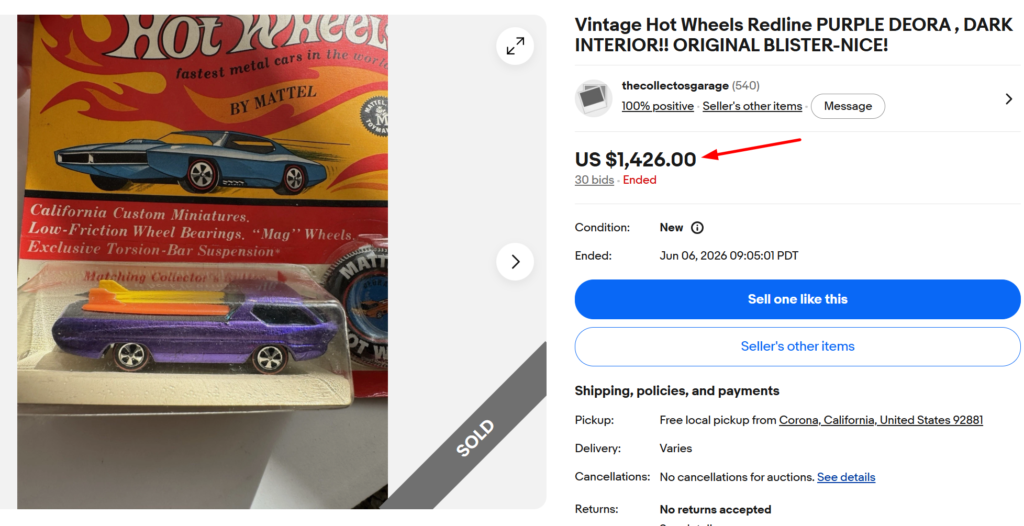 1968 Deora Purple Hot Wheels