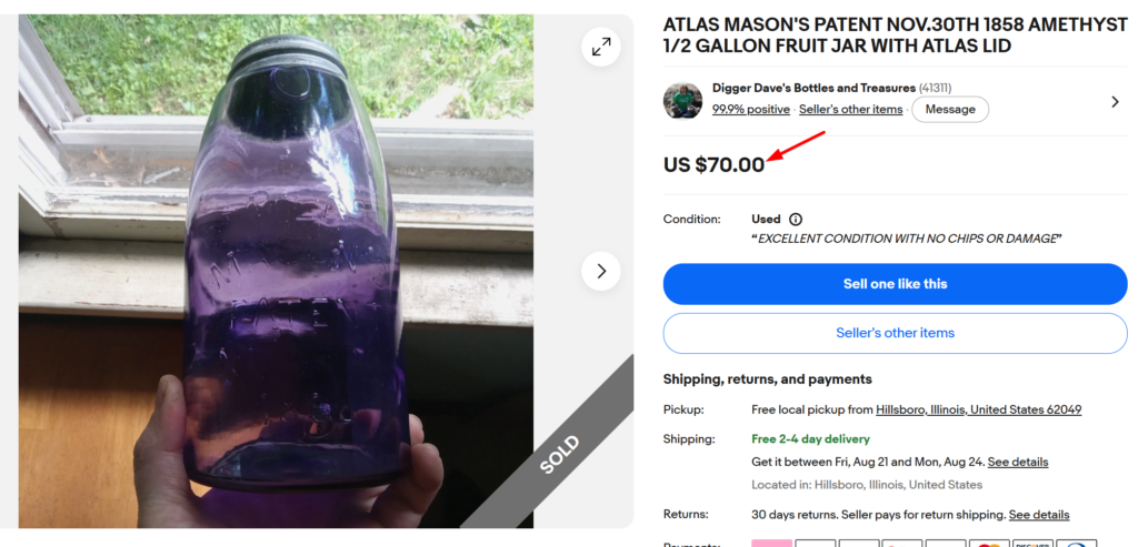 Amethyst Purple Atlas Patent Mason