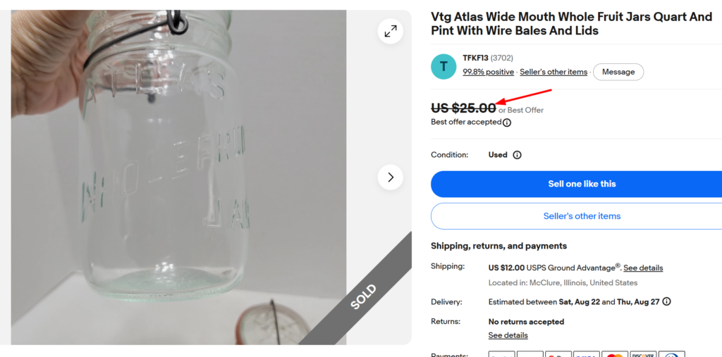 Atlas Whole Fruit Jar
