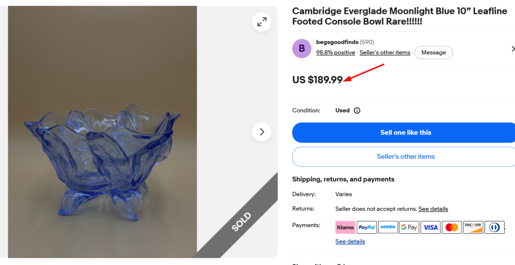 Cambridge Moonlight Blue Console Bowl