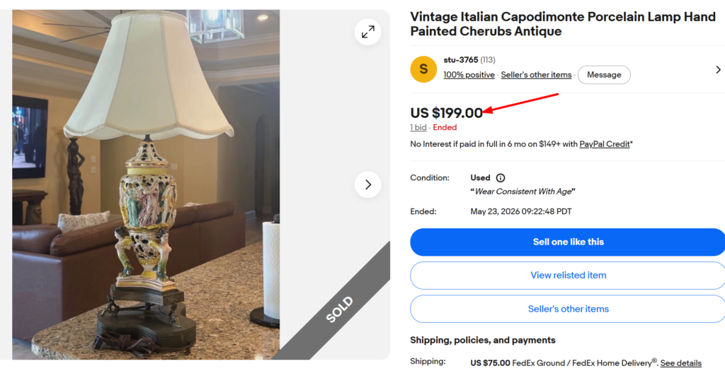 Capodimonte Cherub Table Lamp