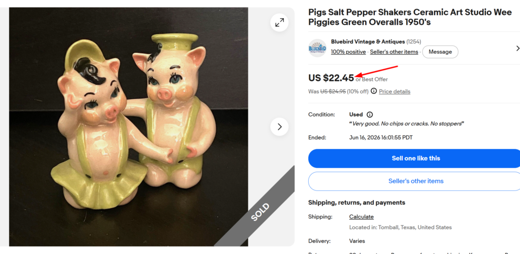 Ceramic Arts Studio Wee Piggy Boy and Girl Shakers