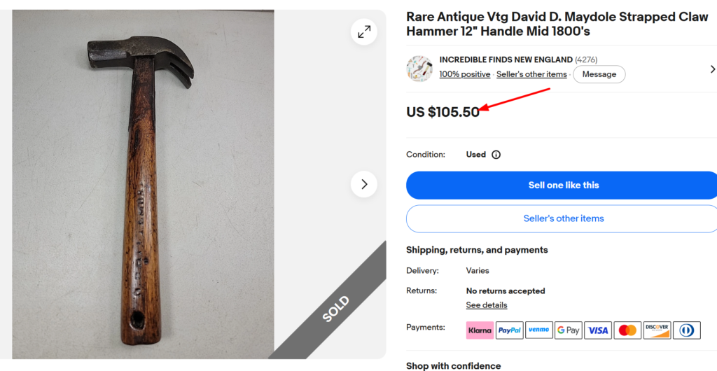 D Maydole Strapped Claw Hammer