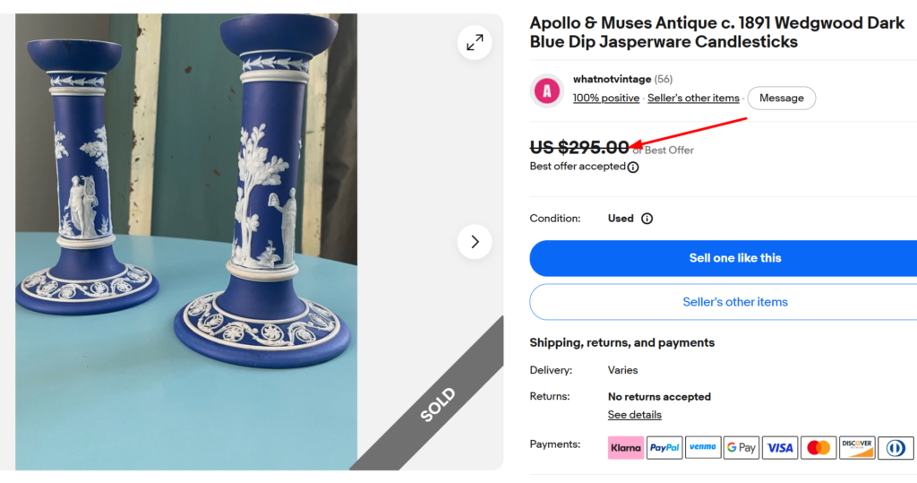 Dark Blue Jasperware Candlesticks
