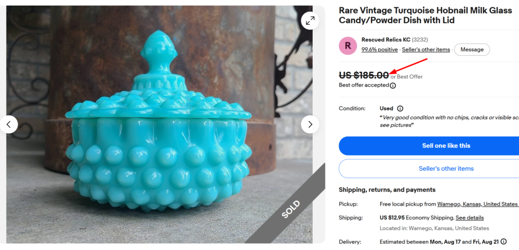 Fenton Milk Glass Hobnail Candy Dish