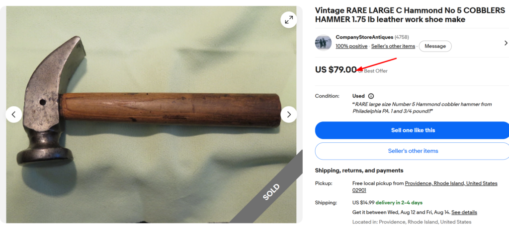 French Pattern Cobbler Hammer