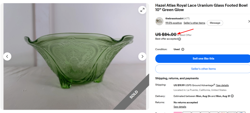 Hazel-Atlas Royal Lace Footed Bowl