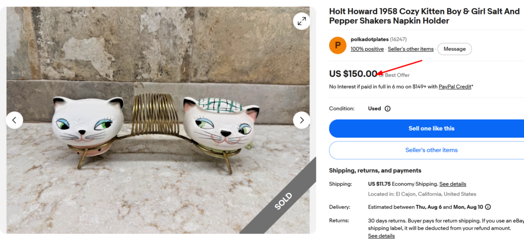 Holt-Howard Cozy Kittens Salt and Pepper Shakers