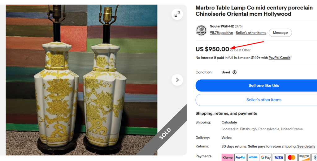 Marbro Chinoiserie Table Lamp