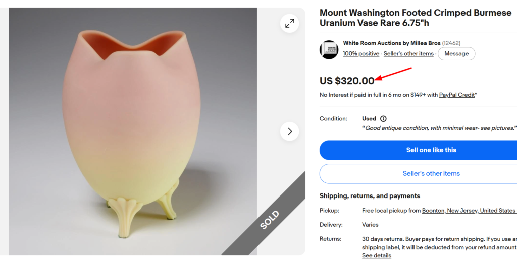 Mount Washington Burmese Footed Vase