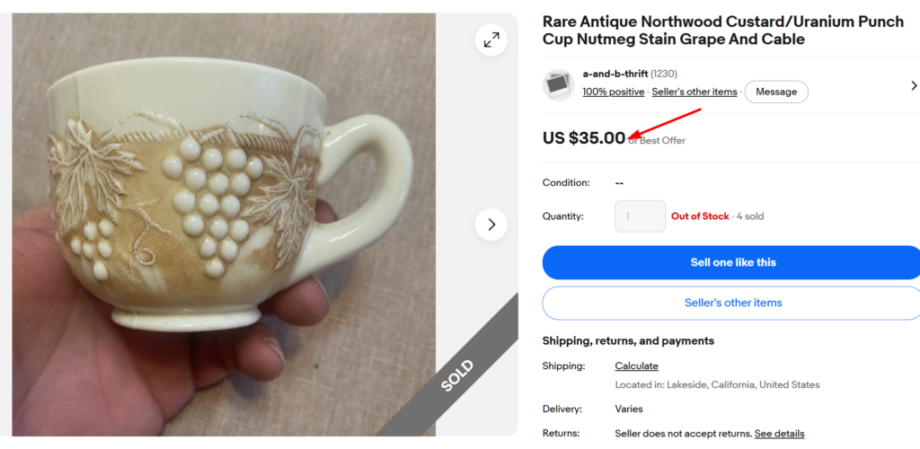 Northwood Custard Grape and Cable Cups