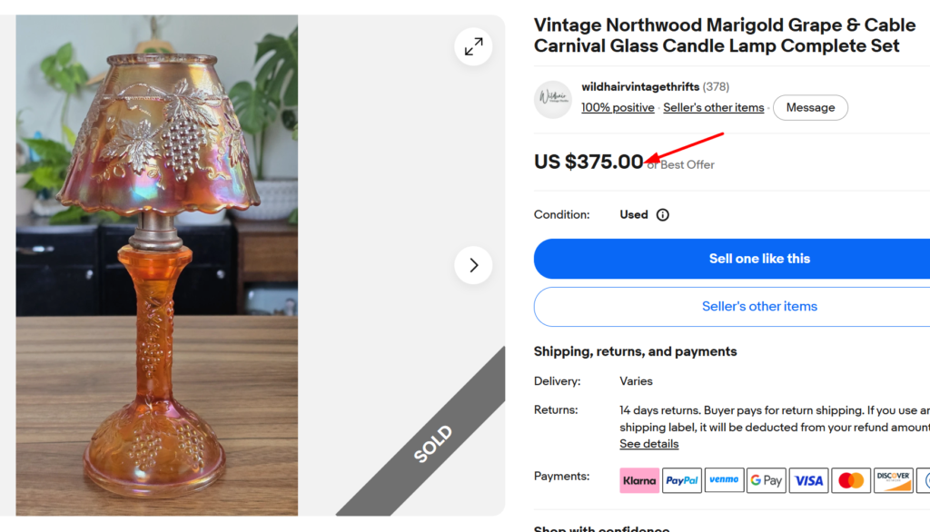 Northwood Grape & Cable Marigold Lamp