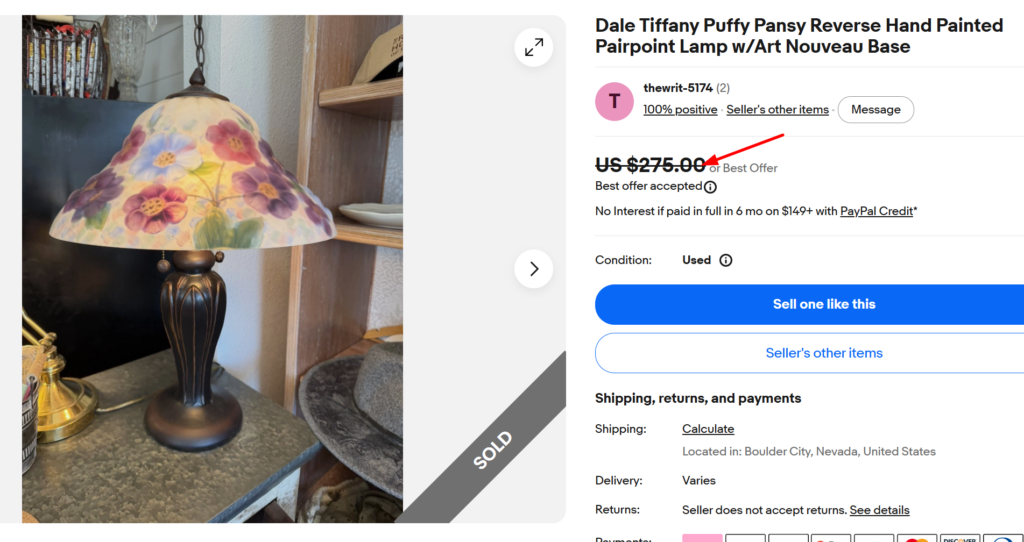 Pairpoint Puffy Rose Boudoir Lamp