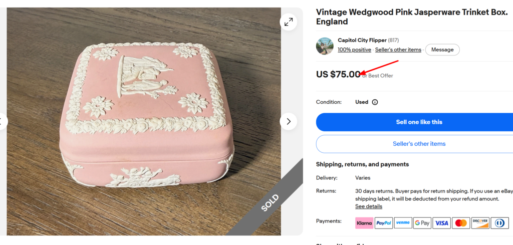 Pink Jasperware Trinket Box
