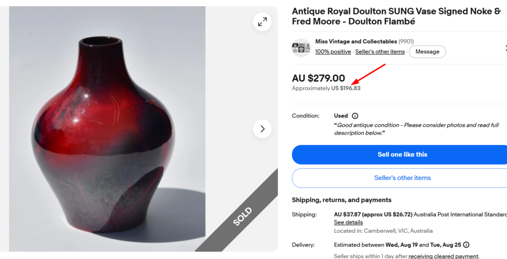Royal Doulton Flambé Vase