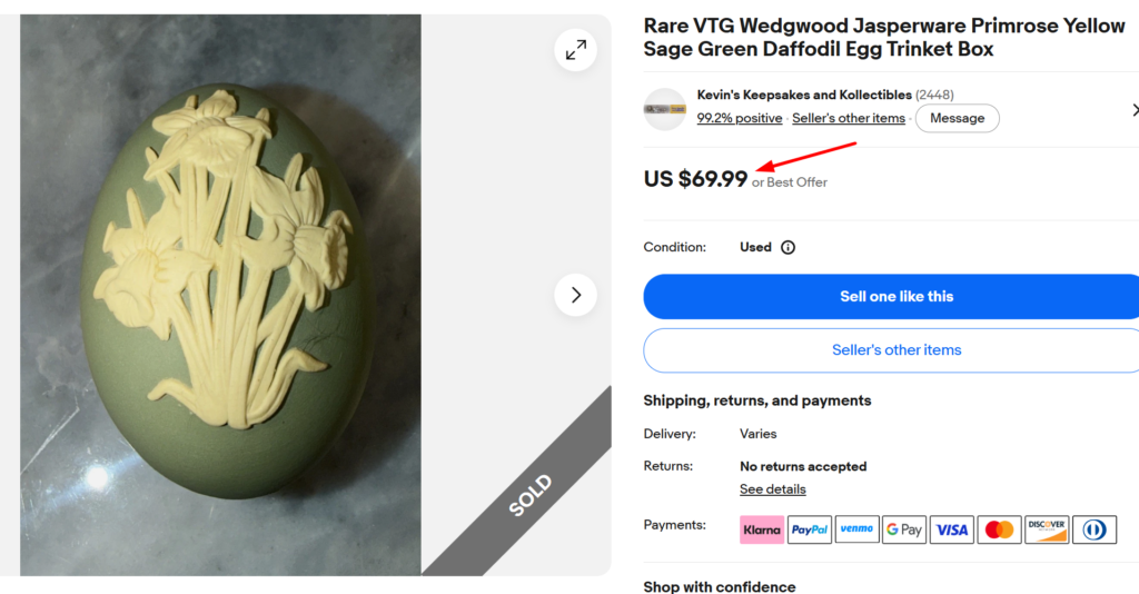 Sage Green Jasperware Trinket Box with Classical Relief