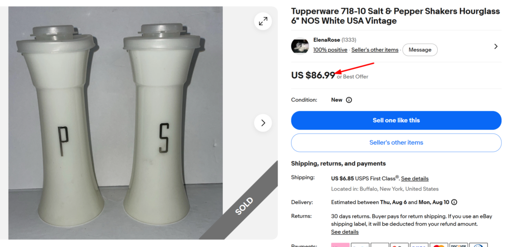 Tupperware Hourglass Salt and Pepper Shakers